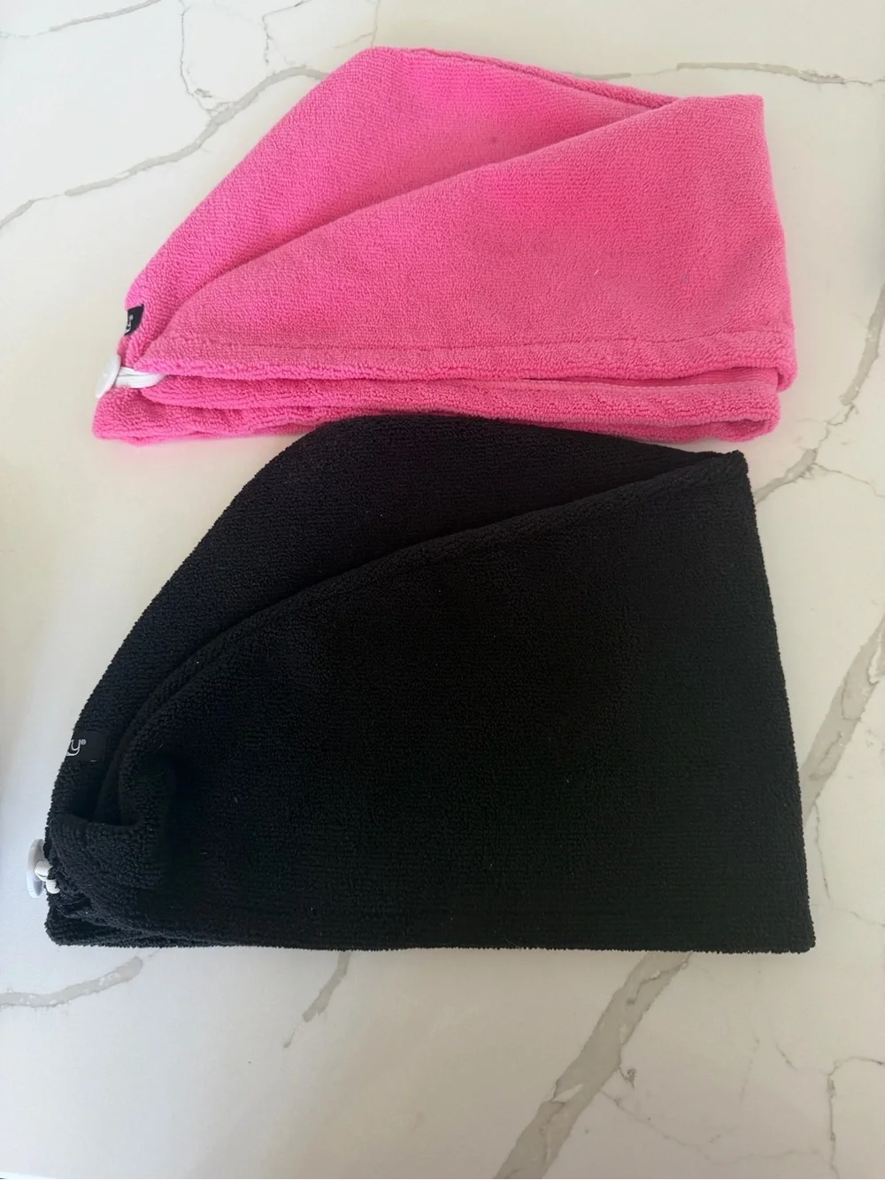2 Pack: StudioDry Microfiber Hair Turban — Pink & Black